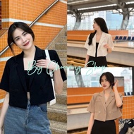 Blazer for women, Korean style short sleeve croptop blazer - ChocomyShop
