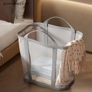 # gavin # Nylon Mesh Laundry Basket With Handle Breathable Folding Portable Dirty Clothes Organizer 