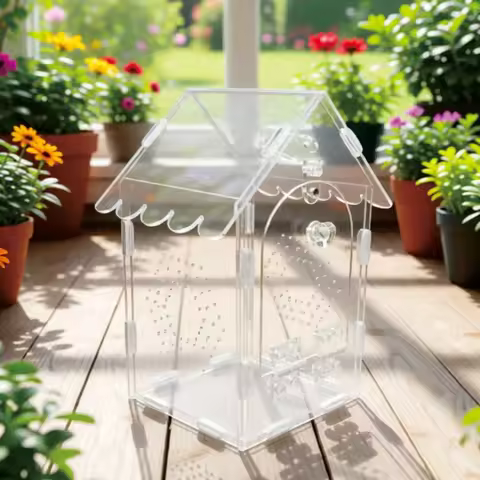 Reptile Display Box Acrylic Breathable Reptile Breeding Box Anti-escape Hermit Crab Gecko Terrarium