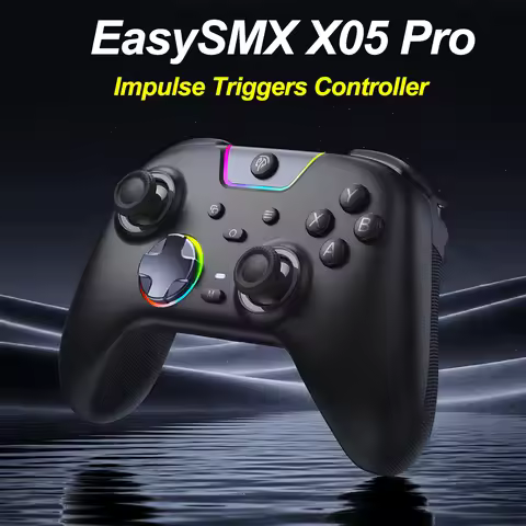 EasySMX X05 Pro Impulse Triggers Controller Compatible with PC/Switch/Android/iOS Phone/TV/Steam, Mu