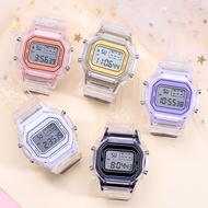 New Fashion Transparent Electronic Watch LED Ladies Wristwatch Sports Waterproof Electronic watchs Candy Multicolor Student Gift