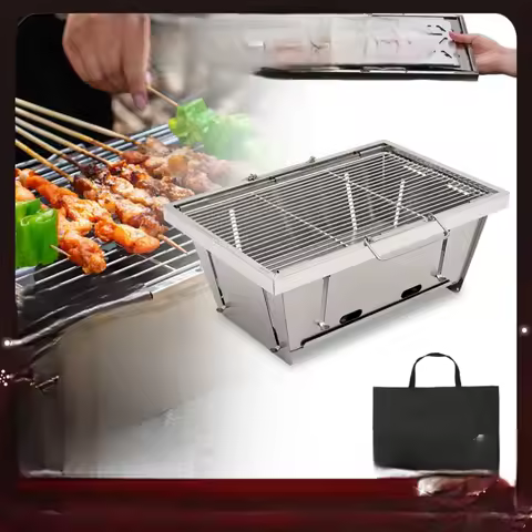 304 IGT 1unit Grill Stainless Steel Outdoor Camping Picnic Tourist Tabletop Cooking Folding IGT Gril