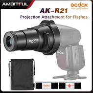 Godox AK-R21โปรเจคเตอร์เลนส์มาโครรอบหัว Fresnel หัวสไลด์สำหรับ Godox AD200Pro AD100Pro V1แฟลช LC30 ML30 Light