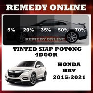 Honda HRV 2015-2021 Tinted Kereta 2PLY UV 99% 4 Pintu Siap Potong/Car Tinted 4 Door Precut Gelap 30% 50% 65% 80% 95%