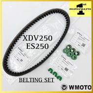 [100% ORI WMOTO] ES250 ES250i (3 IN 1 SET) BELT BELTING TIMING BELT V BELT ROLLER BUSH SLIDE PIECE O