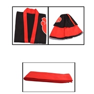 Adult Japanese Kimono Cosplay Kids Akatsuki Cloud Print Costume Dress Women Girls Halloween