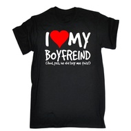I Love My Boyfriend Yes He Bought Me This T-SHIRT Girlfriend Birthday Gift Summer Short Sleeves Cott
