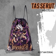 Tas Serut / Tas Stringbag Printing Unisex Gambar Invoker Dark Artistry