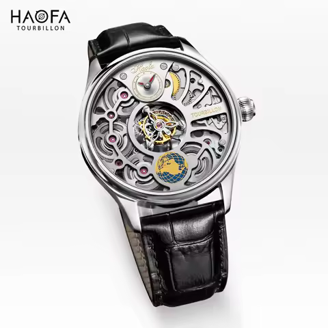 Haofa Manual Flying Tourbillon Movement Man Watches Hollow Center Tourbillon Mechanical Luxury Busin