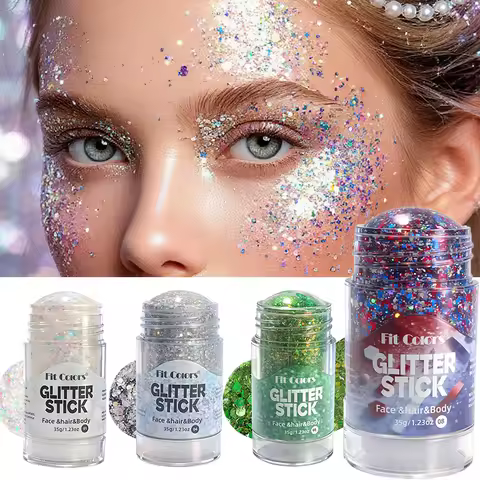 Body Glitter Stick Festival, Rotating Face Glitter Stick for Face/Body/Hair/Eye Body Painting Sequin