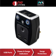 Masterplug Surge Protector 1 Gang USB Power Adaptor SRGAUSBPB3 (SRGAUSBPB3-MPA)