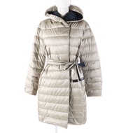 成色極佳：MaxMara DESIGN FOR EASY max長款羽絨服，三向可翻轉袖子，帶帽子和腰帶。米色和海軍藍可選。尺寸 40。正品。女款。