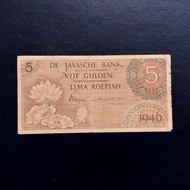 Uang Kuno 5 Gulden Federal Paska Kemerdekaan Tahun 1946 - CEU 077802