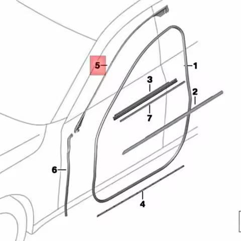 Rubber Door Seal Pair(Front L+ R) 2PCS For BMW F01 F02 740I 750I 740Li–51337178007 51337178008
