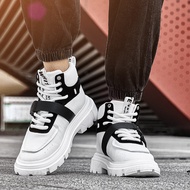 2025 Autumn Men's Shoes Thick-Soled Casual Sneakers Height-Increasing Shoes Mid-Tube Martin Shoes Mo