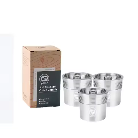 ICafilas For Illy Coffee Machine Refillable Filters Stainless Steel Reusable Metal Capsule & Tamper 