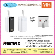 [Authentic] Remax RPP-291 Chinen Series 22.5W Outdoor Power Bank With LED Light 80000mAh MH