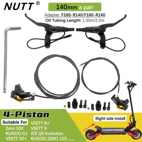 NUTT Scooter Electric Brake Y-5 Hydraulic Disc Oil Brake 140 160 180 Rotor For A5-D Zero 10X KUGOO G
