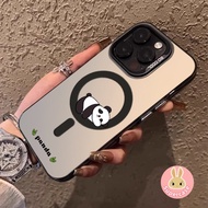 Cute Panda Pattern Magnetic Casing For Realme 12 12X 11 11X C67 4G 5G C55 C53 N53 Note 50 GT5 Pro C3