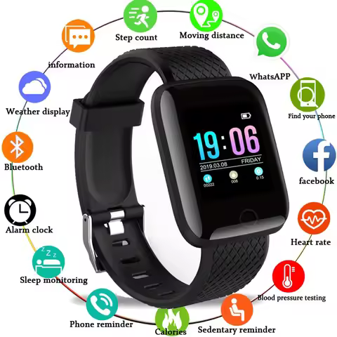 116 plus Smart Bracelet Waterproof Smart Watch Step Counting Multi Sport Mode Message Reminder Heart