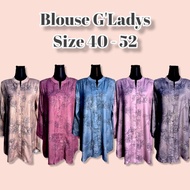 Baju Brand G'Ladys  Muslimah Fashion Blouse 100% Italian Silk High Quality