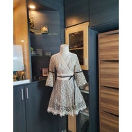 HIJAU Sage green brocade Dress / sage green brocade / sage green kebaya / party clothes / Korean clo