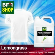 Antibacterial Clothes Sanitizer and Deodorizer Spray (ABCSD) - 75% Alcohol with Lemongrass - 5L