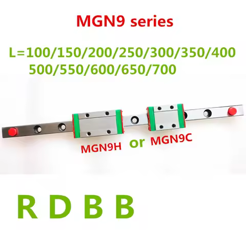 NEW 9mm Linear Guide MGN9 100 150 200 250 300 350 400 450 500 550 600 700 mm linear rail + MGN9H or 