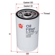 Sakura Heavy Duty Oil Filter C-2705 FOR Hitachi Zx200-1 / Zx200-5G / Zx225 6BG1