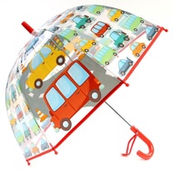 New Children's Cartoon Small Umbrella Baby Transparent Push-and-Pull Switch Boys Kindergarten Car Umbrella Boys Transparent Umbrella