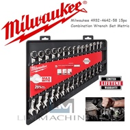 Milwaukee 4932-4642-58 MAX BITE 15pc Combination Spanner  Set Metric