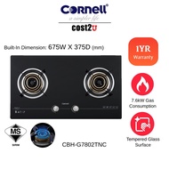 Cornell 2/3 Burners Built-In Glass Hob | CBH-G7802TNC CBH-G7803TNC (Dapur Gas Cooker Hood Gas Stove 