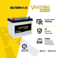 [Installation Provided] Bateri Kereta 75D23L Voltec Hybrid WET | Car Battery 55D23L BateriHub
