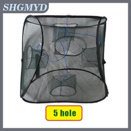 SHGMYD 5 9 13 21 Lỗ Tự Động Đánh Cá Net Dây Kéo Thiết Kế Có Thể Gập Lại Tôm Lồng Nylon Cá Bẫy