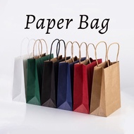 Kraft Paper Bag Plain Colour Handle Paper Bag Goodies Gift Bag Shopping Bag Retails Bags (red/brown/