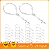 30Pcs Baptism Rosary Beads Finger Baptism Rosaries Faux  for Baptism Favors  Favors Communion Favors