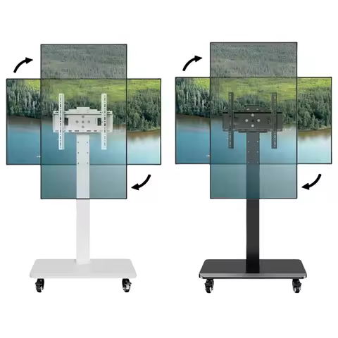 Mobile TV Cart, 90 ° rotaation TV Stand for 32 to 65 Inch Flat Panel Screens,Height Adjustable Porta