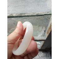 lovely white agate bangle all natural agate crystal.