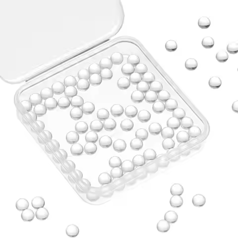 100 Pcs Clear Glass Beads 6mm Glass Pearl Balls Beads Clear Undrilled Round Glass Beads No Hole Clea