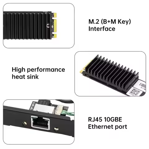 10Gbps AQC113 M.2 B+M to RJ45 Network Card Ethernet Adapter Single-Port LAN Controller Card for Desk
