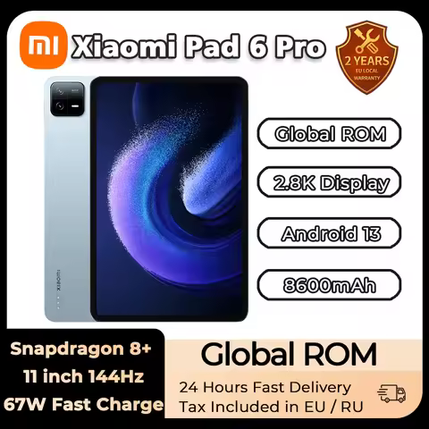 Xiaomi Mi Pad 6 PRO Global Rom Tablet Snapdragon 8+ 11 Inch 144Hz 2.8K Display 8600mAh 67W Fast Char