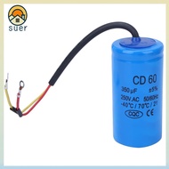SUERHD CD60 Run Capacitor, 250V AC 50Hz Motor Starting Capacitor, Durable 350uf Motor Run Capacitor 