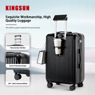 Travel Luggage with Cup Holder & Usb Charger Macaron Color Suitcase Lightweight Cabin Size Luggage b