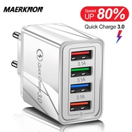 USB Charger Quick Charge 3.0 4 ports Phone Adapter Portable Mobile Charger Fast Charger