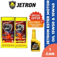 JETRON 10W40/ 15W50  Fully Synthetic Ester 4T Engine Oil/ Minyak Hitam Motor SL MA2 4T (1L/1.2L)