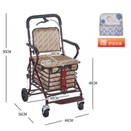 Elderly Anti-Fall Scooter Portable Wheelchair Foldable Super Lightweight For Home Portable Four-Wheel Trolley