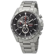 【現貨】Seiko SSB319P1 Chronograph Tachymeter Black Dial Silver Steel Watch for Men Seiko 精工 男士計時石英手錶,帶不