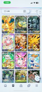 Ptcg poket 高進度(有皇冠噴火龍，主要牌組已齊 噴火龍、比卡超、超夢夢、急凍鳥、奇異種子deck）