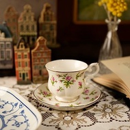 英國Royal Canterbury玫瑰花園細骨瓷描金茶杯/咖啡杯組