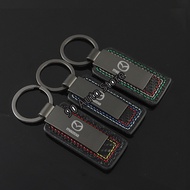1PC Carbon Fiber For Mazda 6 CX5 CX3 5 CX8 RX8 Car Logo Keychain Keyring Metal Key Chains Holder Pendant Key Fob Accessories